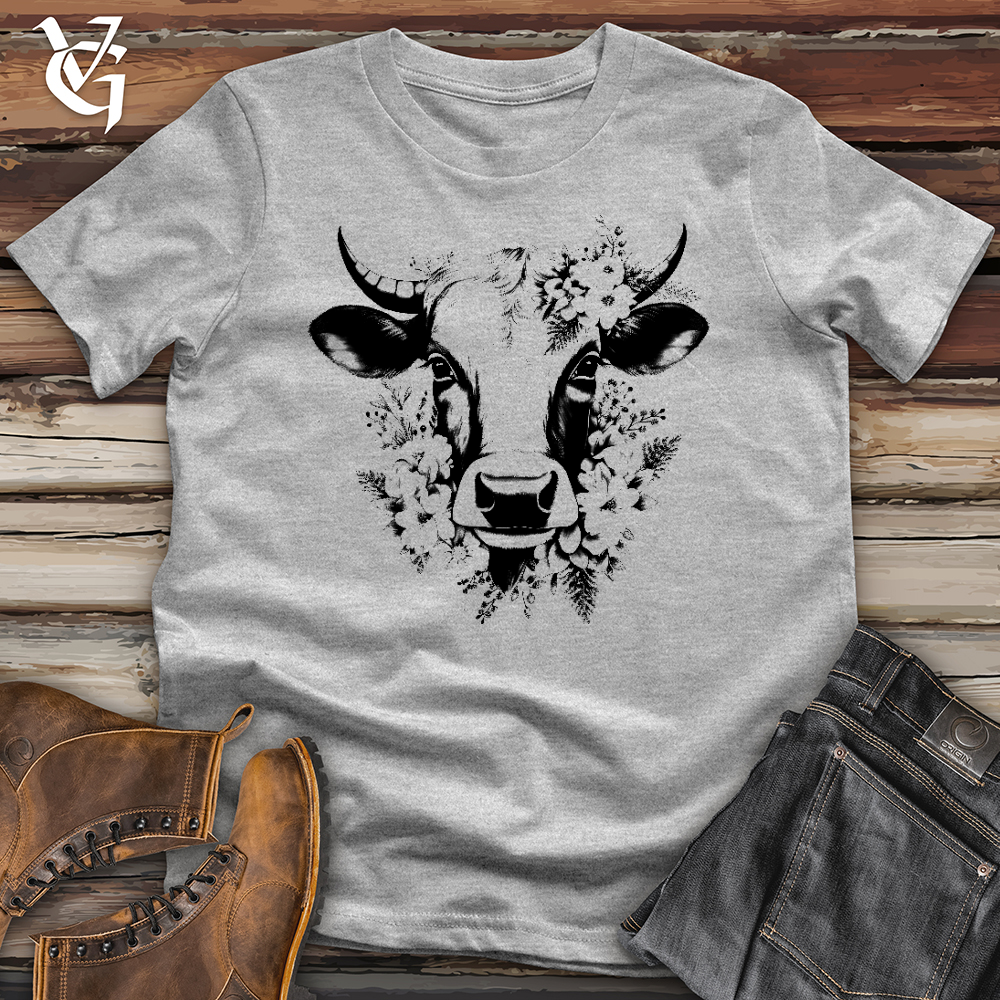Viking Goods Floral Cow Softstyle Tee Sport Grey / L