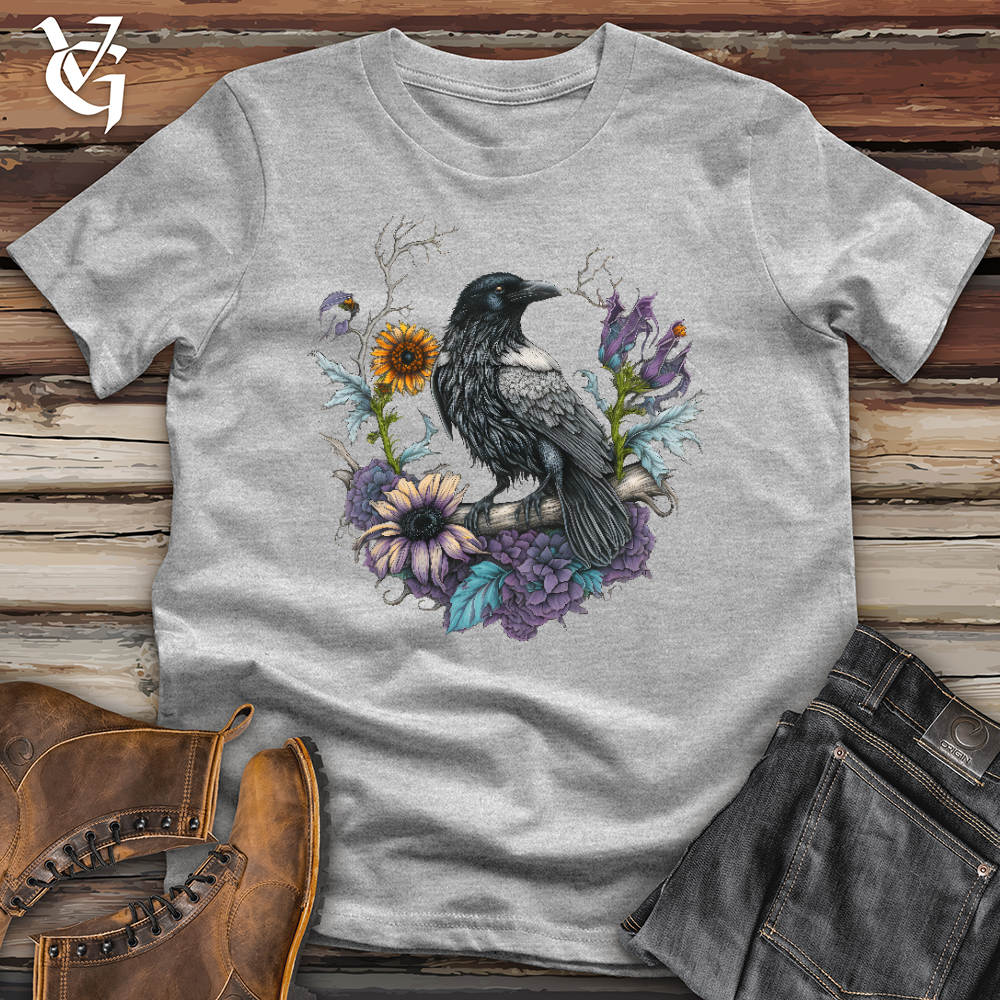 Viking Goods Flower Wreath Raven Softstyle Tee Ice Grey / L