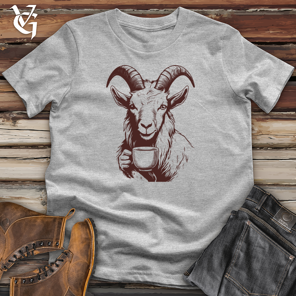 Viking Goods Goat Coffee Savoring Moments Softstyle Tee Sport Grey / L