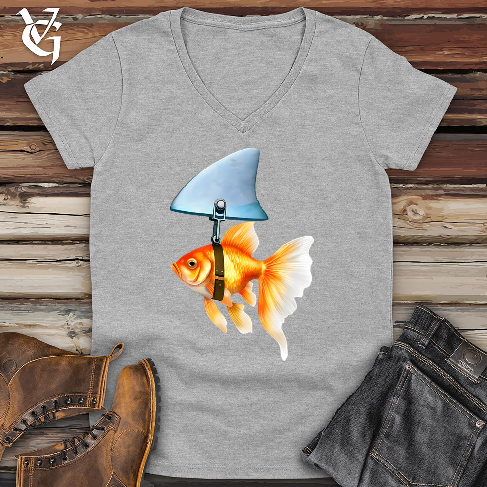 Viking Goods Goldfish Shark Fin Softstyle V-Neck Sport Grey / L