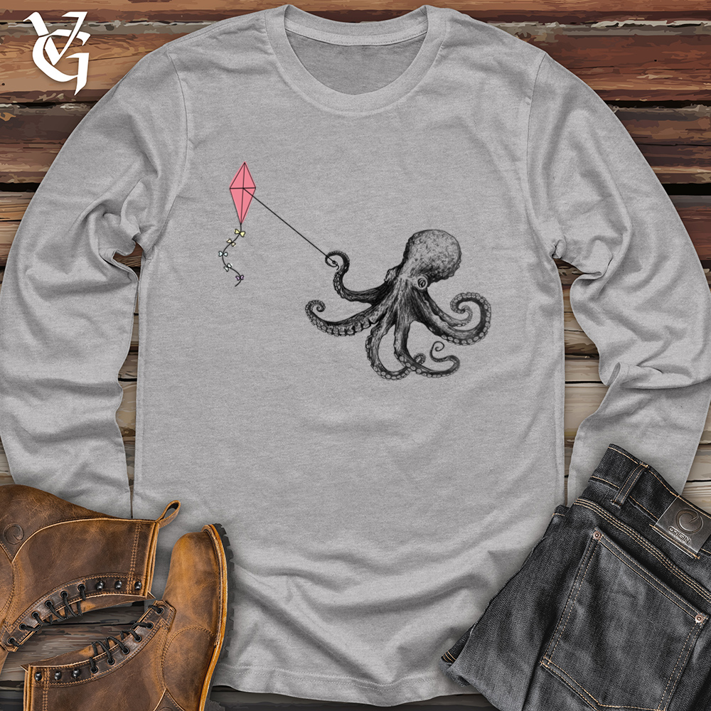 Viking Goods Octopus Flying Kyte Softstyle Long Sleeve Sport Grey / L
