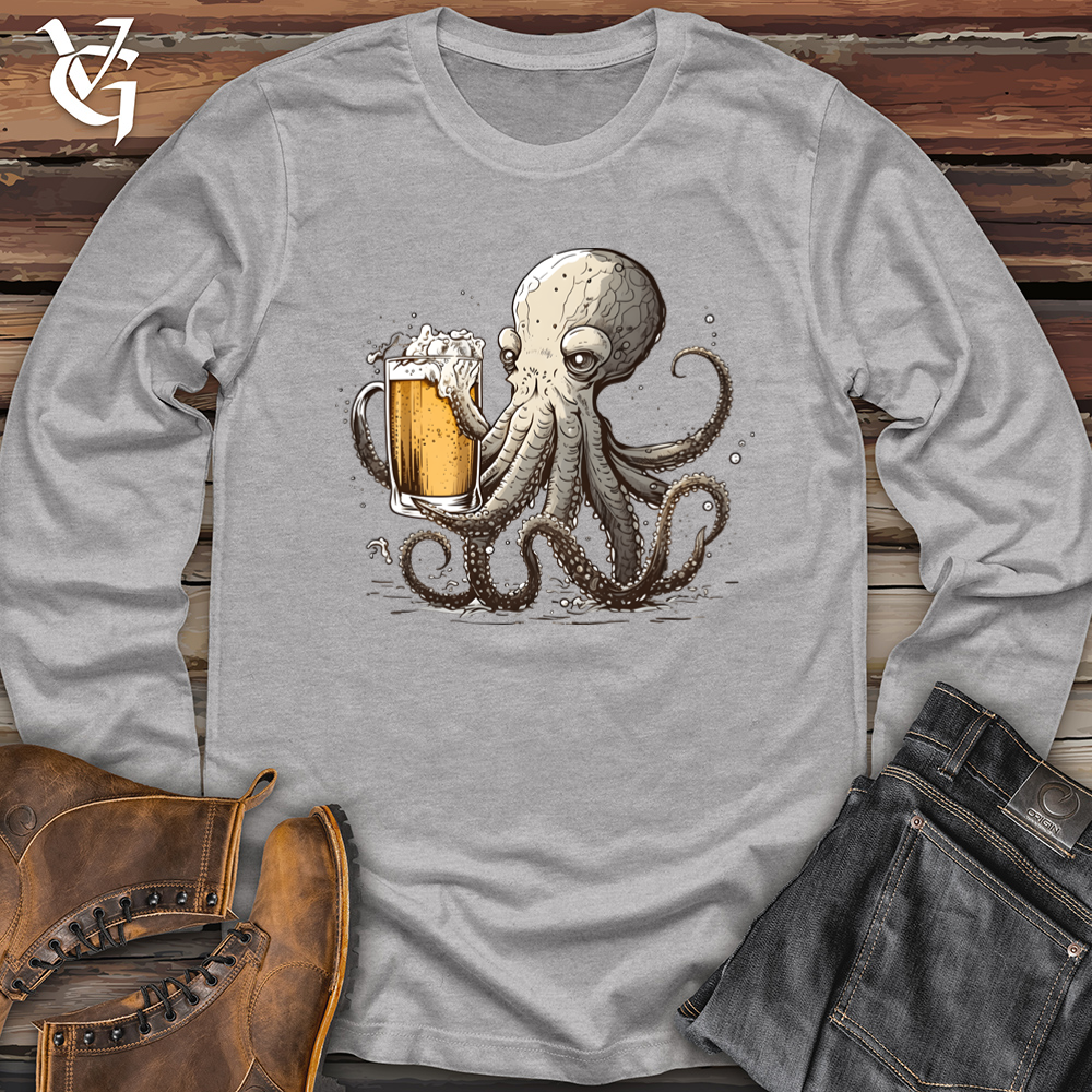Viking Goods Octopus Happy Hour Softstyle Long Sleeve Sport Grey / L