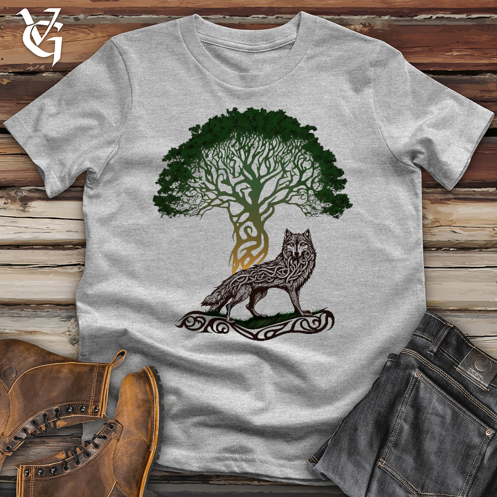 Viking Goods Poised Wolf Softstyle Tee Sport Grey / L