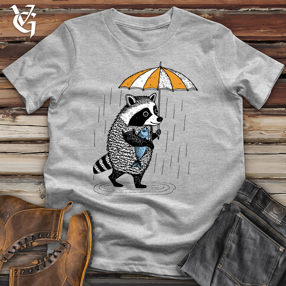 Viking Goods Raccoon In The Rain Softstyle Tee Sport Grey / L