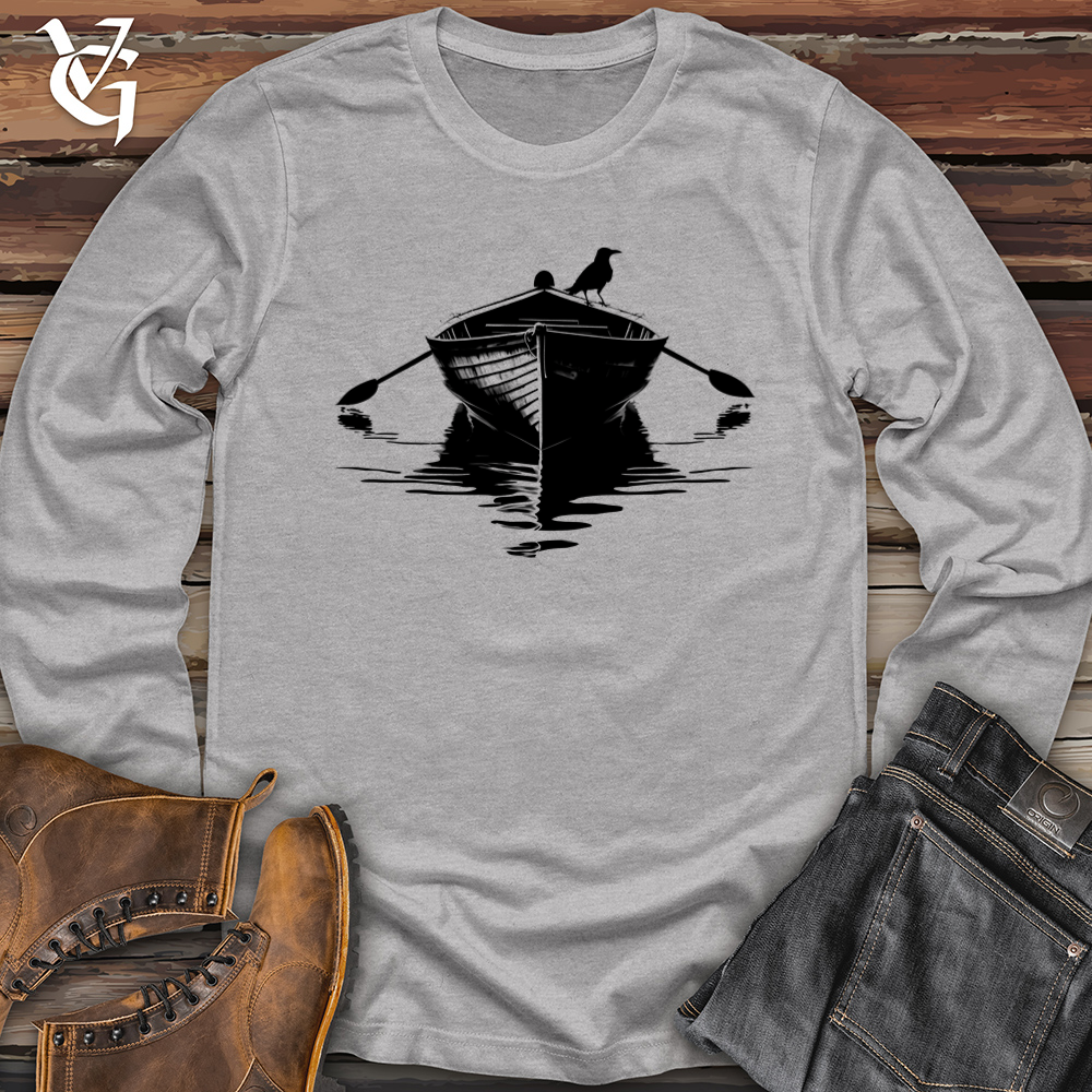 Viking Goods Raven Row Boat Softstyle Long Sleeve Sport Grey / L