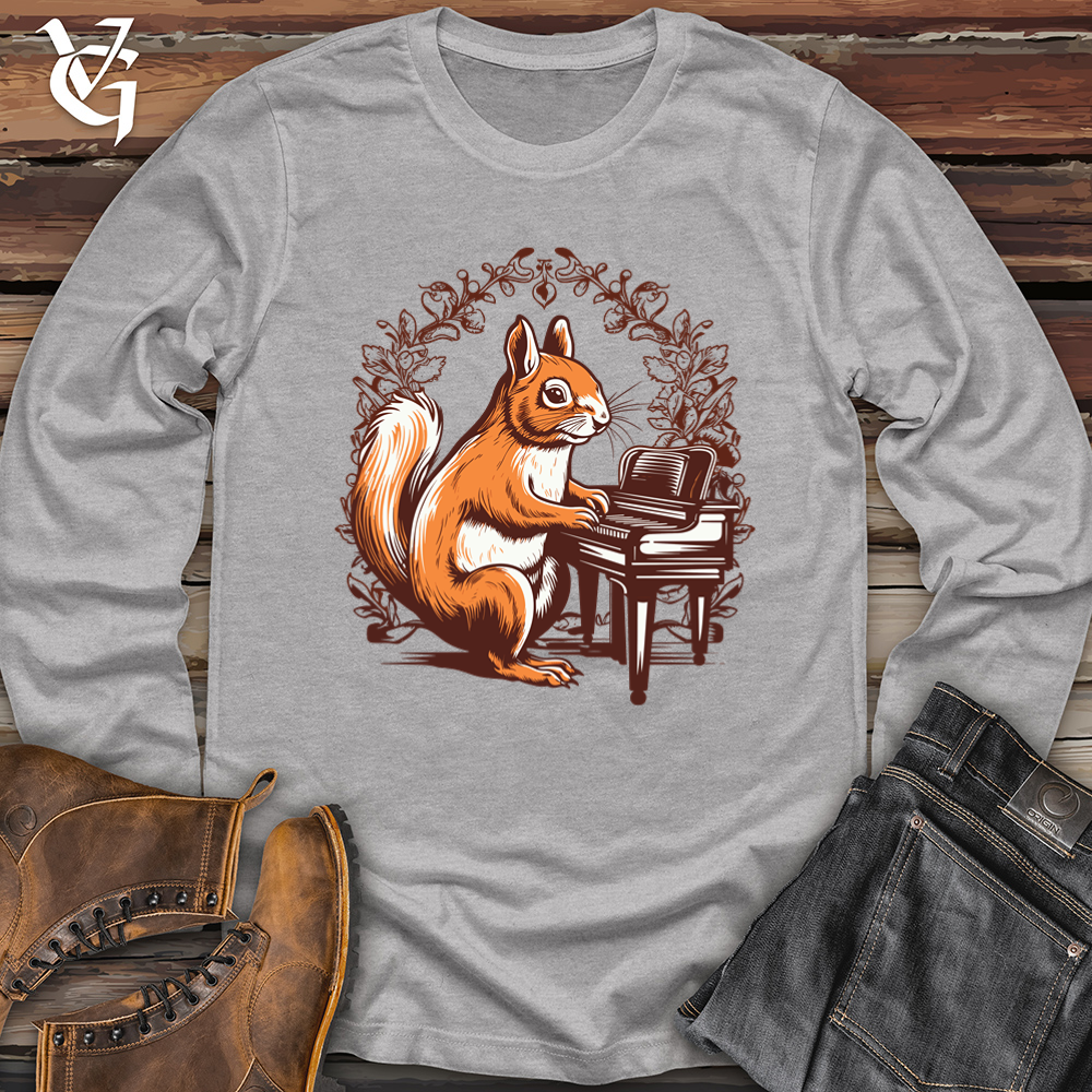 Viking Goods Retro Piano Squirrel 01 Softstyle Long Sleeve Sport Grey / L