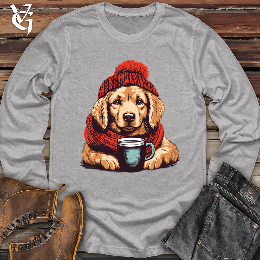 Viking Goods Retro Pom Pom Golden Retriever Softstyle Long Sleeve Sport Grey / L