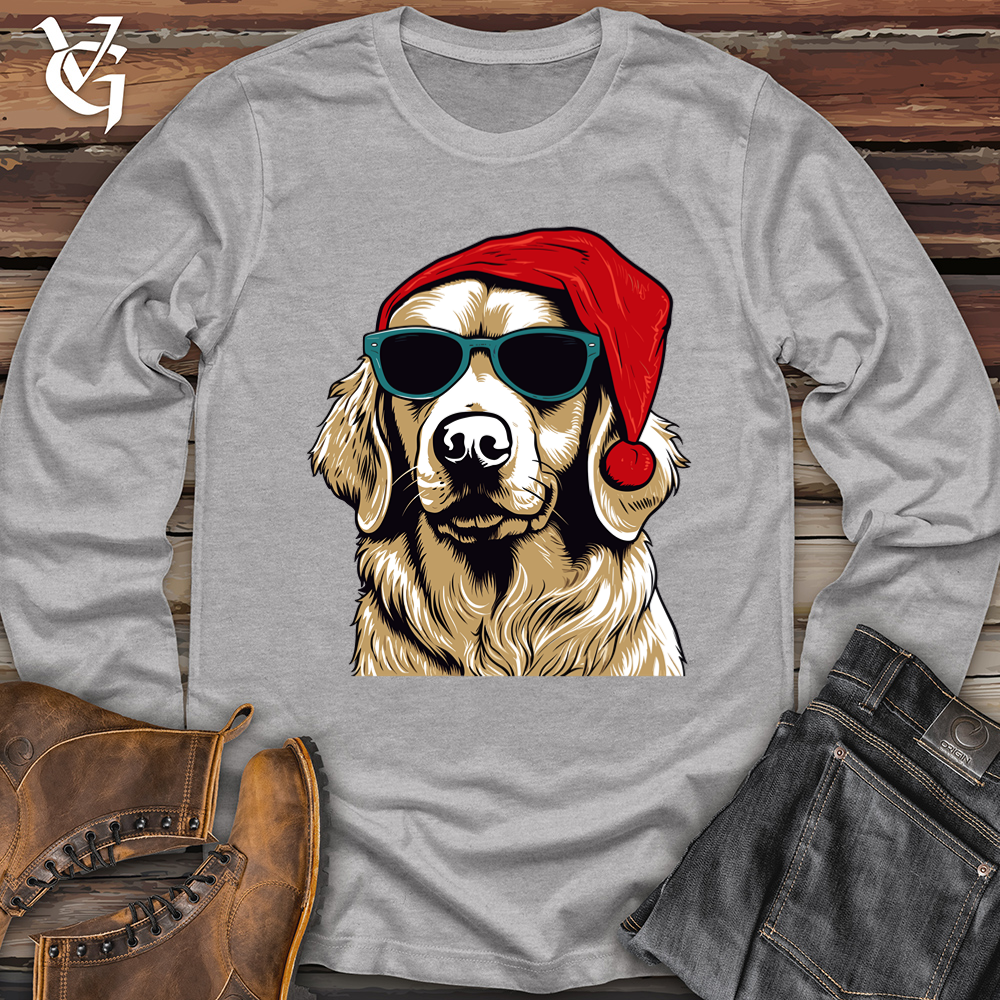 Viking Goods Santa Paws Golden Retriever Softstyle Long Sleeve Sport Grey / L