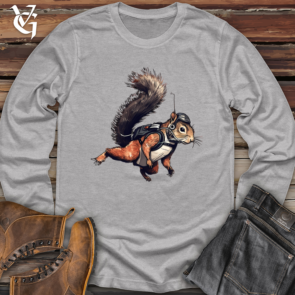 Viking Goods Skydiving Squirrel Softstyle Long Sleeve Sport Grey / L