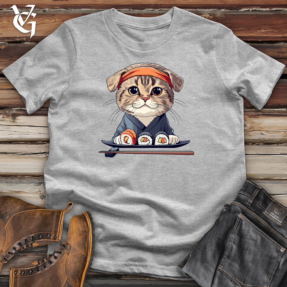 Viking Goods Sushi Master Cat Softstyle Tee Sport Grey / L