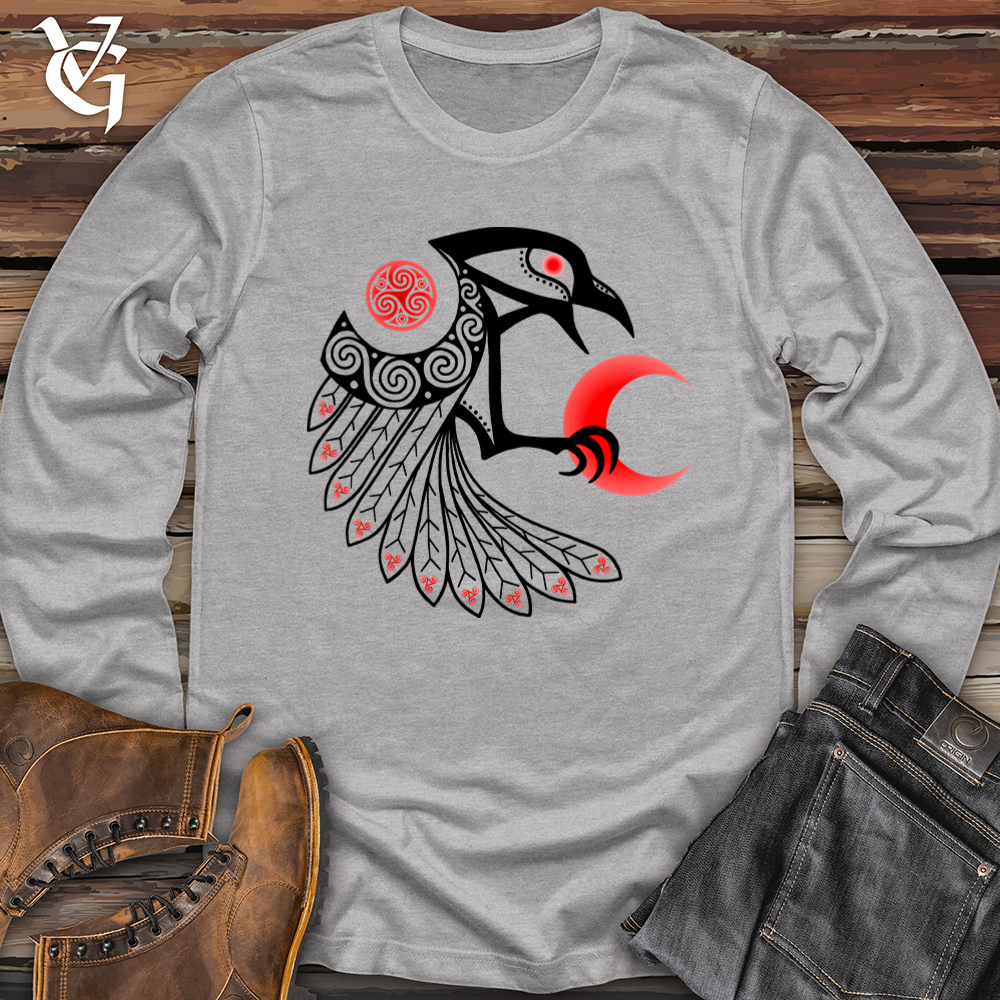 Viking Goods Triskele &amp; the Red Moon Softstyle Long Sleeve Sport Grey / L