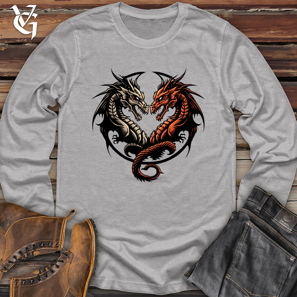 Viking Goods Two Faced Dragon Softstyle Long Sleeve Sport Grey / L