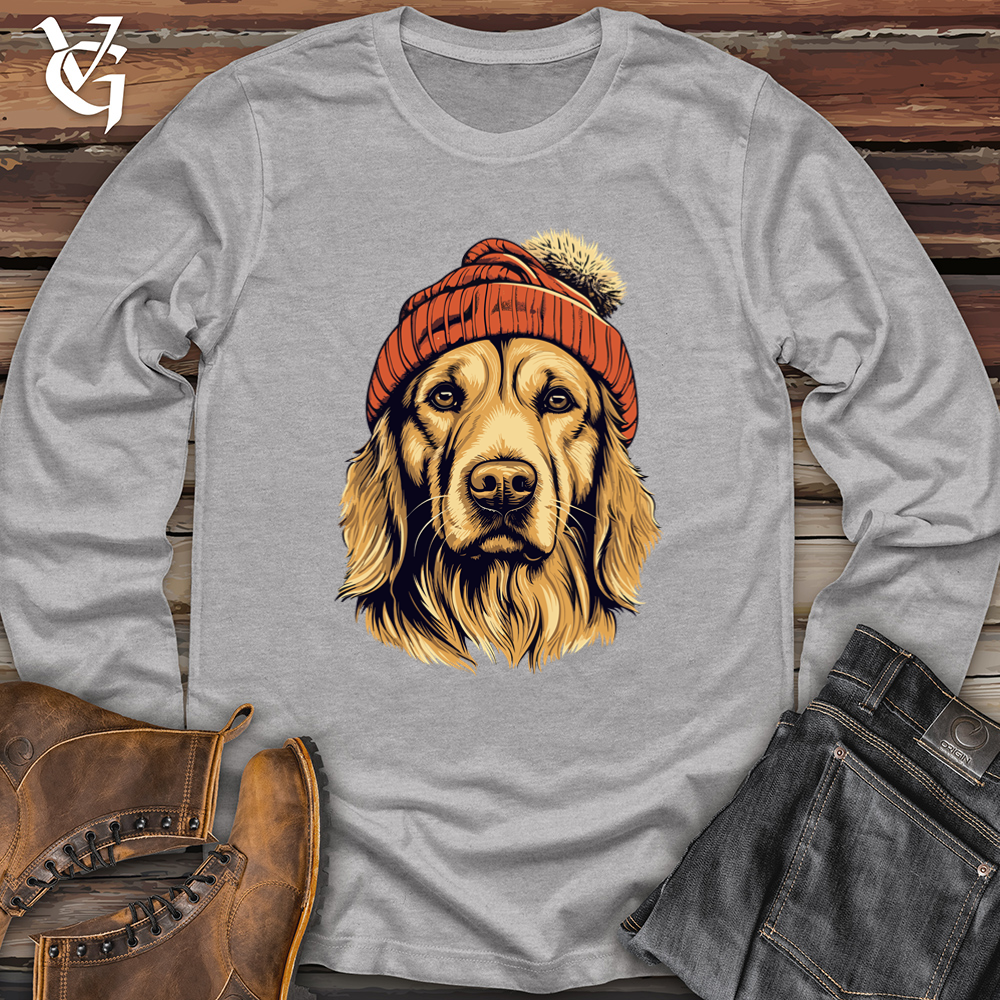 Viking Goods Vintage Beanie Golden Retriever Softstyle Long Sleeve Sport Grey / L