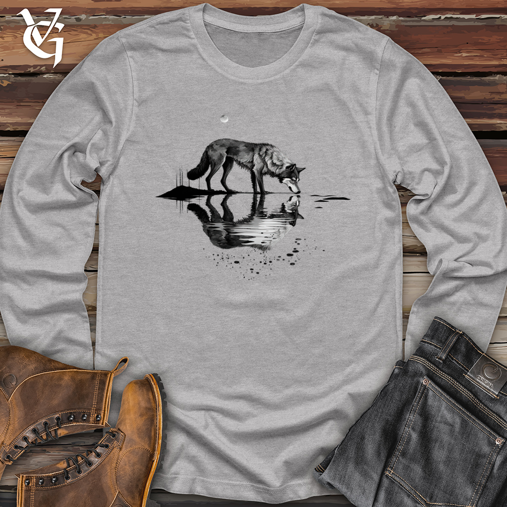 Viking Goods Wolf Reflection Softstyle Long Sleeve Sport Grey / L