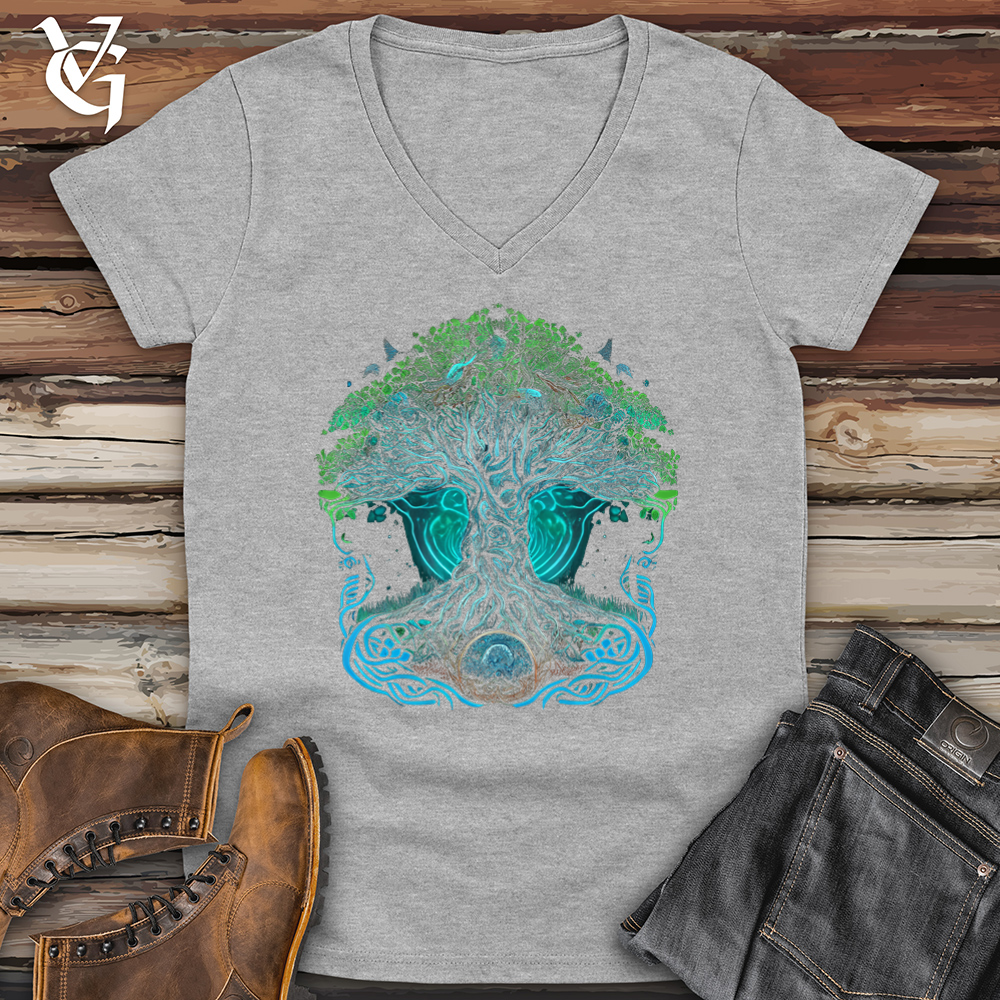 Viking Goods Yggdrasil Spirit Tree Softstyle V-Neck Sport Grey / L