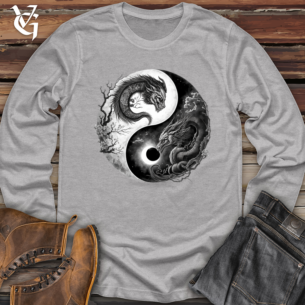 Viking Goods Yin Yang Dragons Softstyle Long Sleeve Sport Grey / L