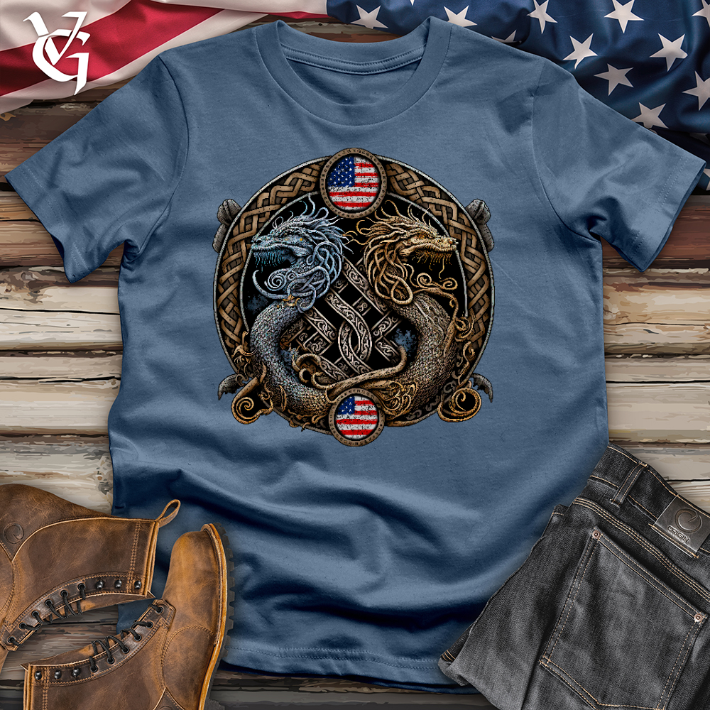 Viking Goods American Dragons Cotton Tee Steel Blue / L