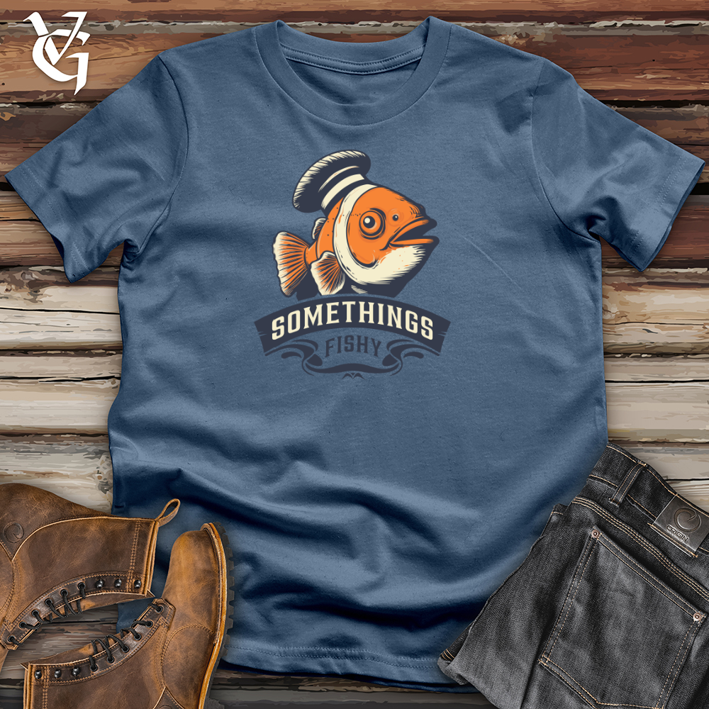 Viking Goods Amusing Aqua Clown Cotton Tee Steel Blue / L