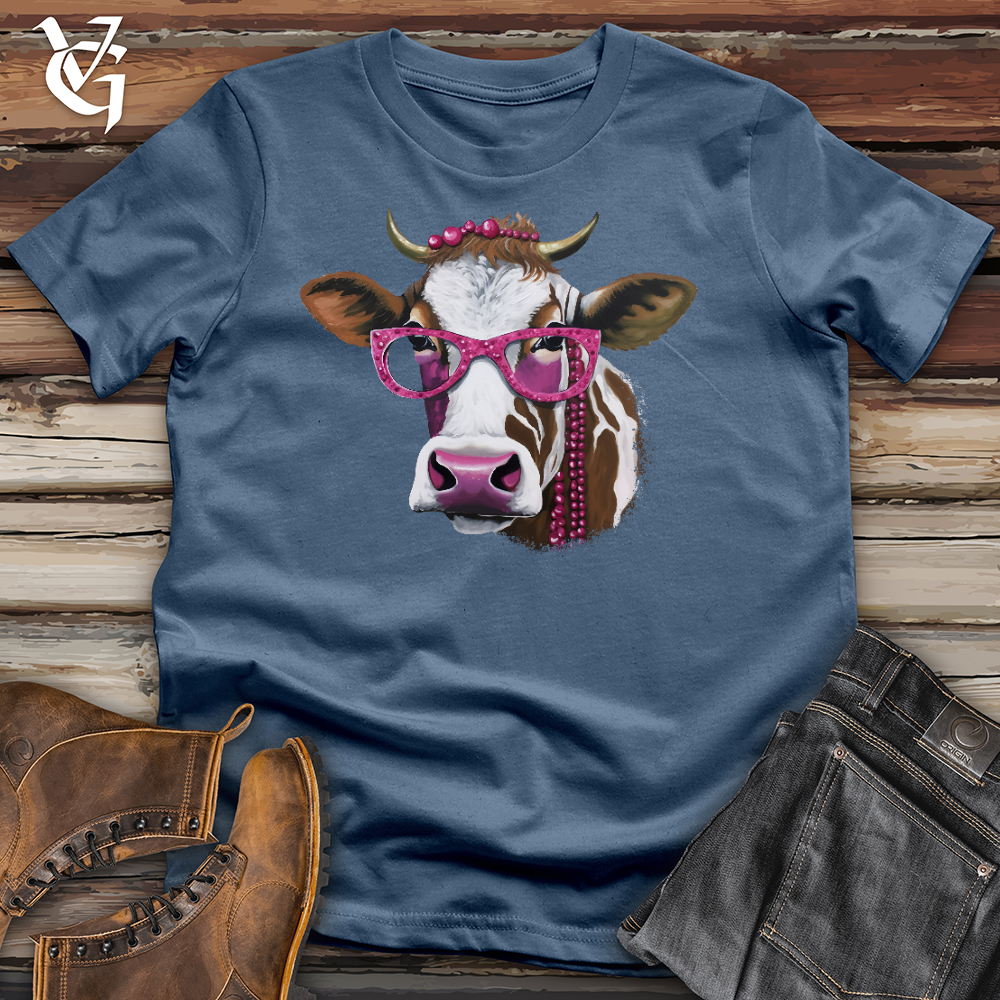 Viking Goods Auntie Cow Cotton Tee Steel Blue / L