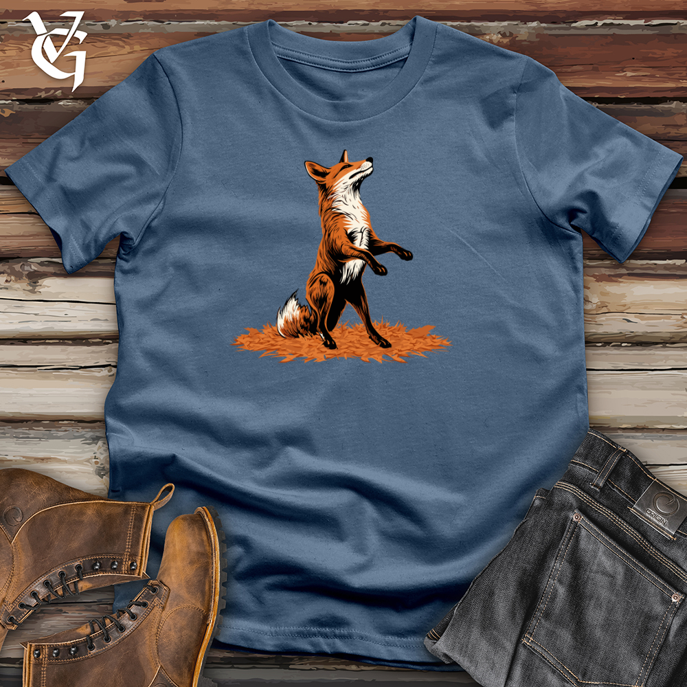 Viking Goods Autumn Fox Frenzy Cotton Tee Steel Blue / L