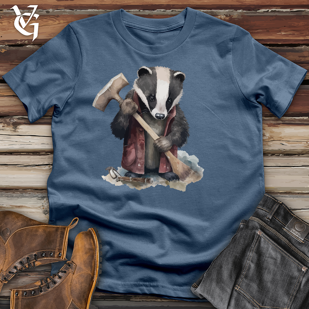 Viking Goods Badger Blacksmith Cotton Tee Steel Blue / L