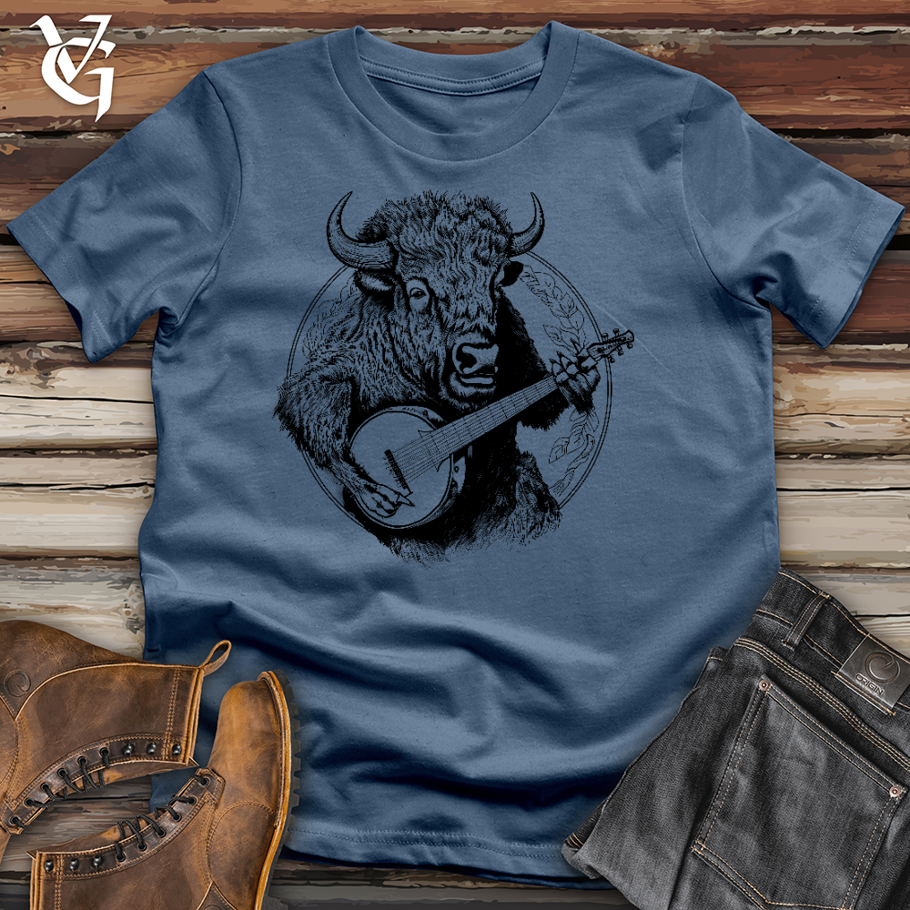 Viking Goods Banjo Bison Cotton Tee Steel Blue / L