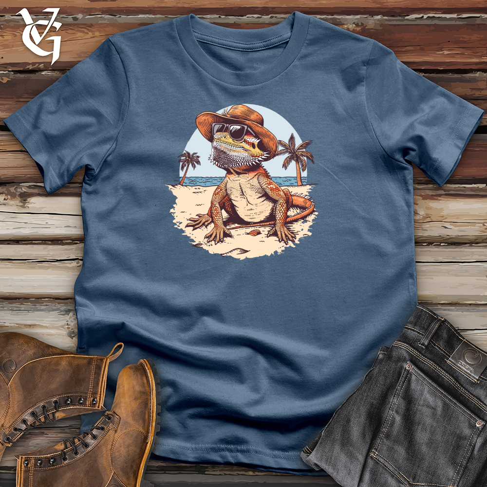 Viking Goods Beachcomber Bearded Dragon Swagger Cotton Tee Steel Blue / L