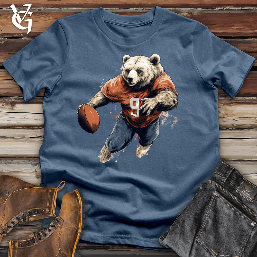 Viking Goods Bear Quarterback Cotton Tee Steel Blue / L