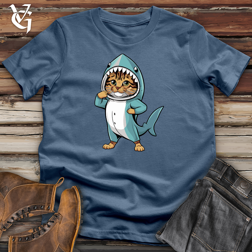 Viking Goods Cat Shark Cotton Tee Steel Blue / L