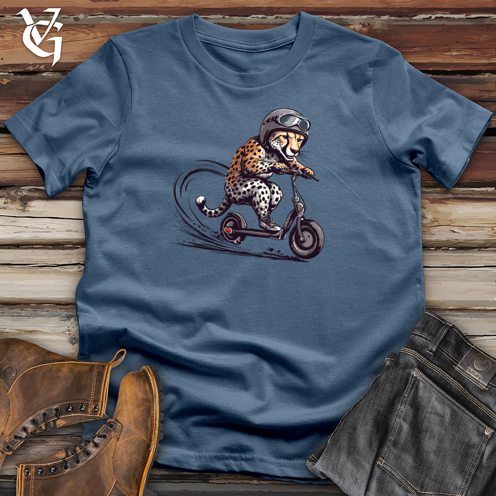 Viking Goods Cheetah Scooter Rush Cotton Tee Steel Blue / L