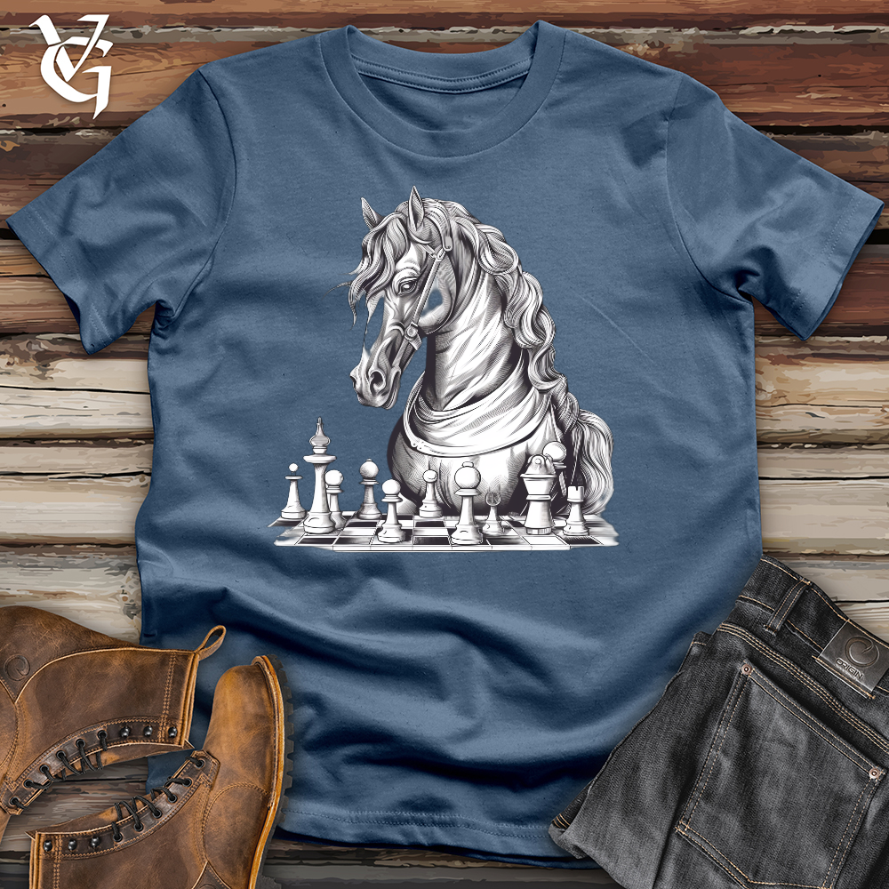 Viking Goods Chess Knight Cotton Tee Steel Blue / L