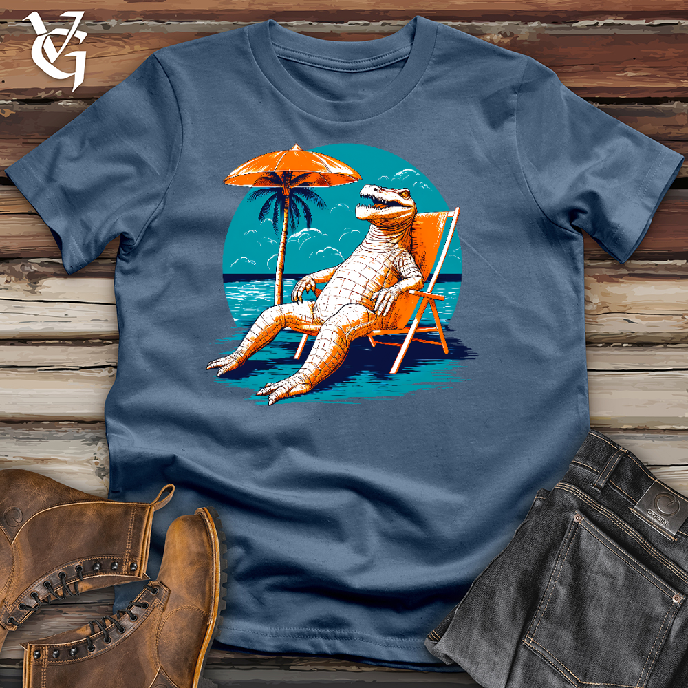 Viking Goods Chillin Crocodile Cotton Tee Steel Blue / L