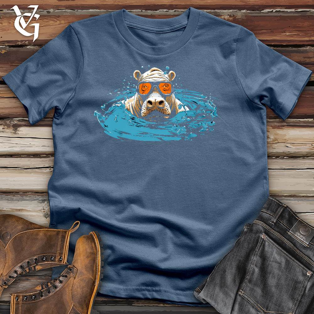 Viking Goods Chillin Hippo Cotton Tee Steel Blue / L