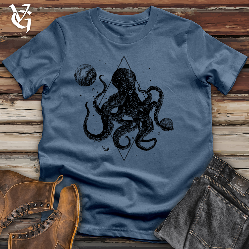 Viking Goods Cosmic Octopus Cotton Tee Steel Blue / L