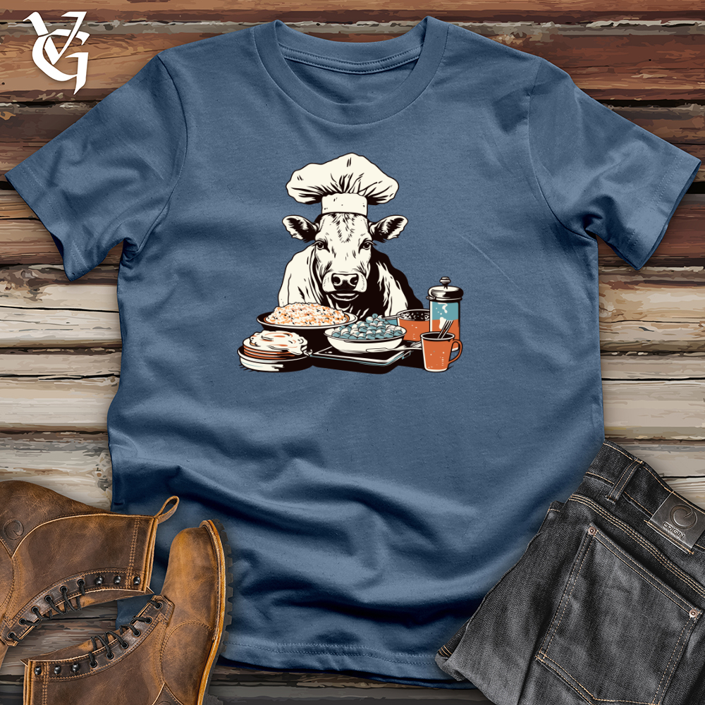 Viking Goods Cow Culinary Delight Cotton Tee Steel Blue / L