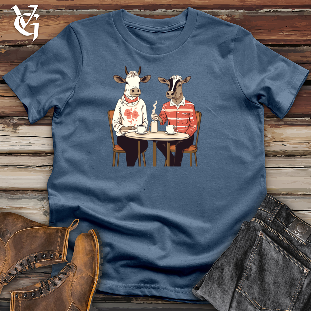 Viking Goods Cows Coffee Date Cotton Tee Steel Blue / L
