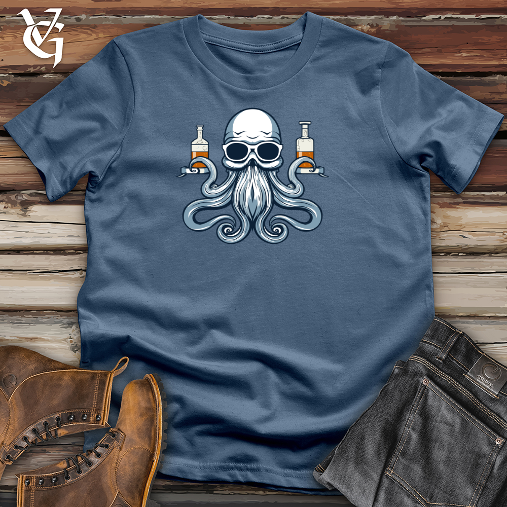 Viking Goods Curious Cephalopod Researcher Cotton Tee Steel Blue / L