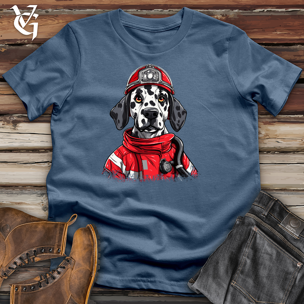 Viking Goods Dalmatian Fire Rescue Cotton Tee Steel Blue / L