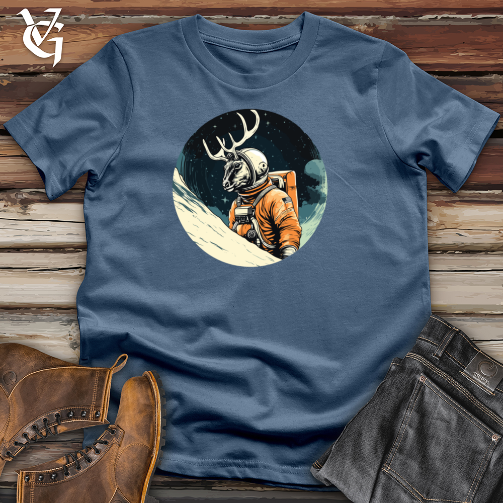 Viking Goods Deer Astronaut Adventure Cotton Tee Steel Blue / L