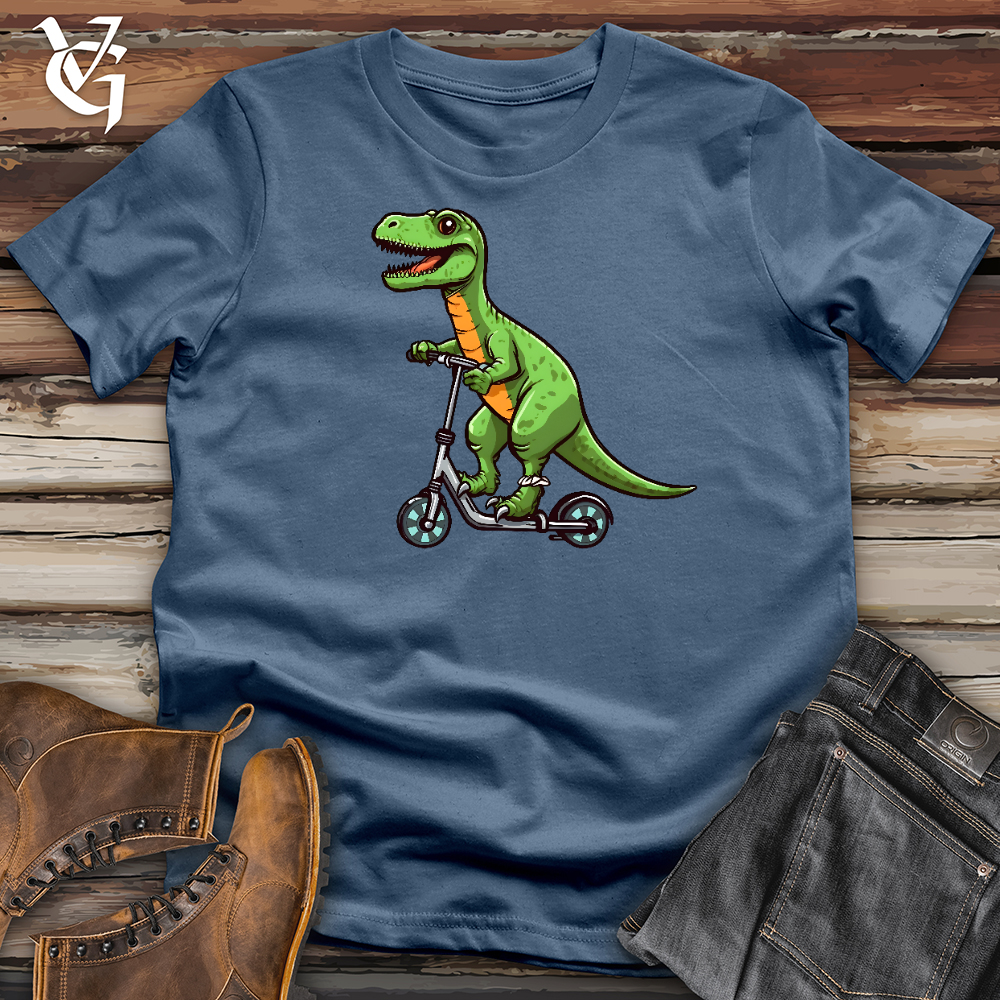 Viking Goods Dinosaur On Skates Cotton Tee Steel Blue / L