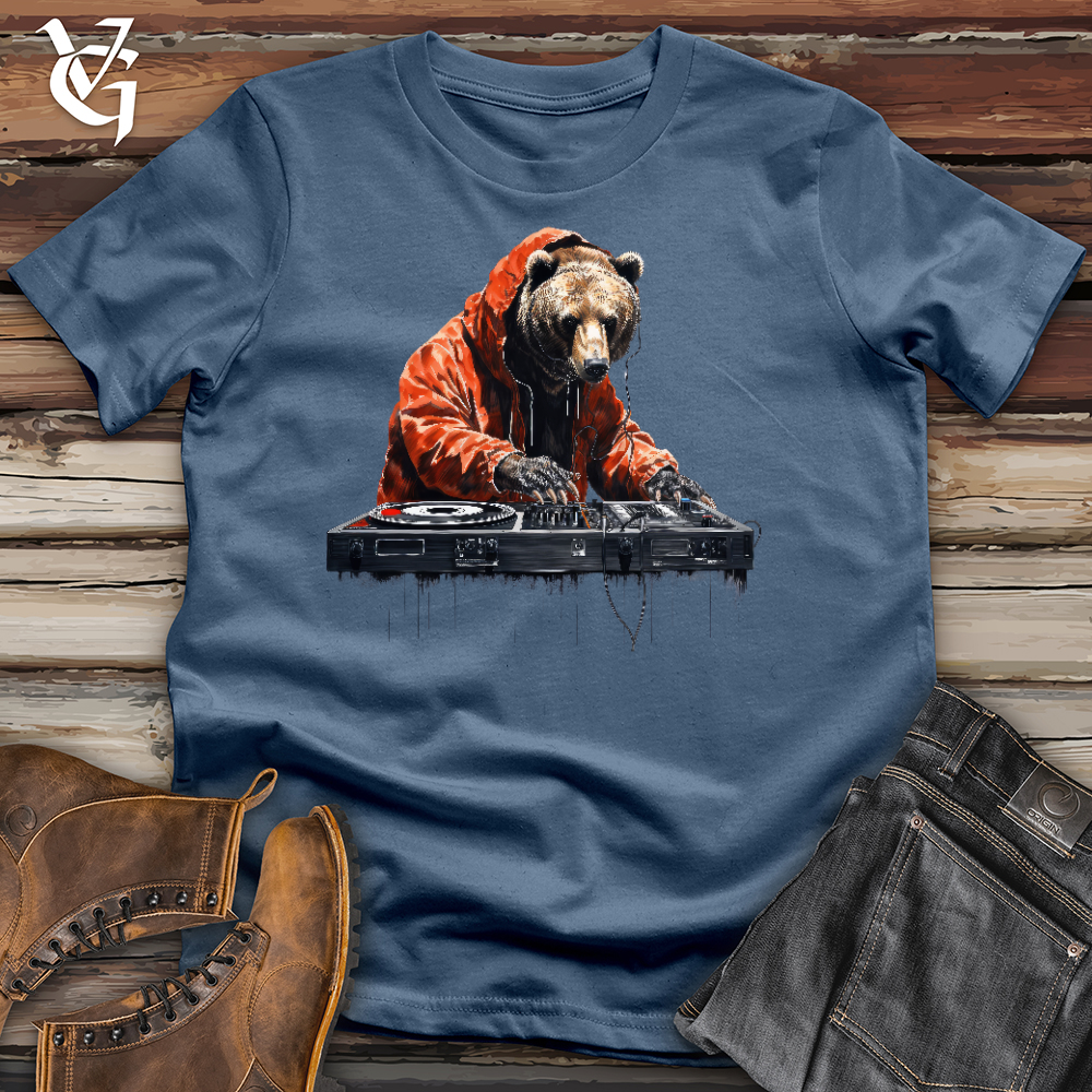 Viking Goods Dj Beary Bear Cotton Tee Steel Blue / L