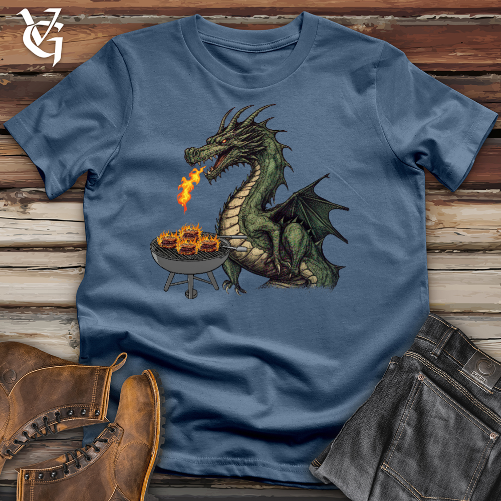 Viking Goods Dragon Grill Master Cotton Tee Steel Blue / L