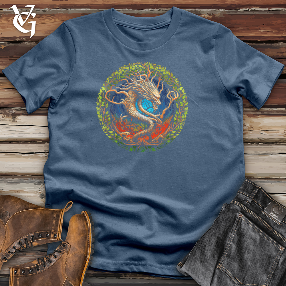 Viking Goods Enchanted Forest Dragon Cotton Tee Steel Blue / L