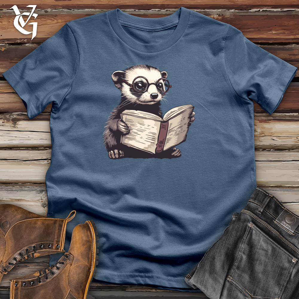 Viking Goods Ferret Reader Cotton Tee Steel Blue / L