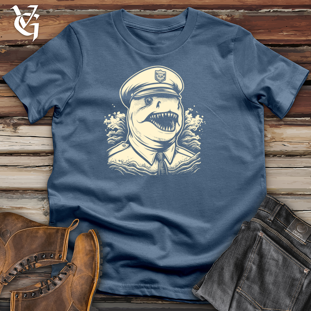 Viking Goods First Responder Shark Alert Cotton Tee Steel Blue / L