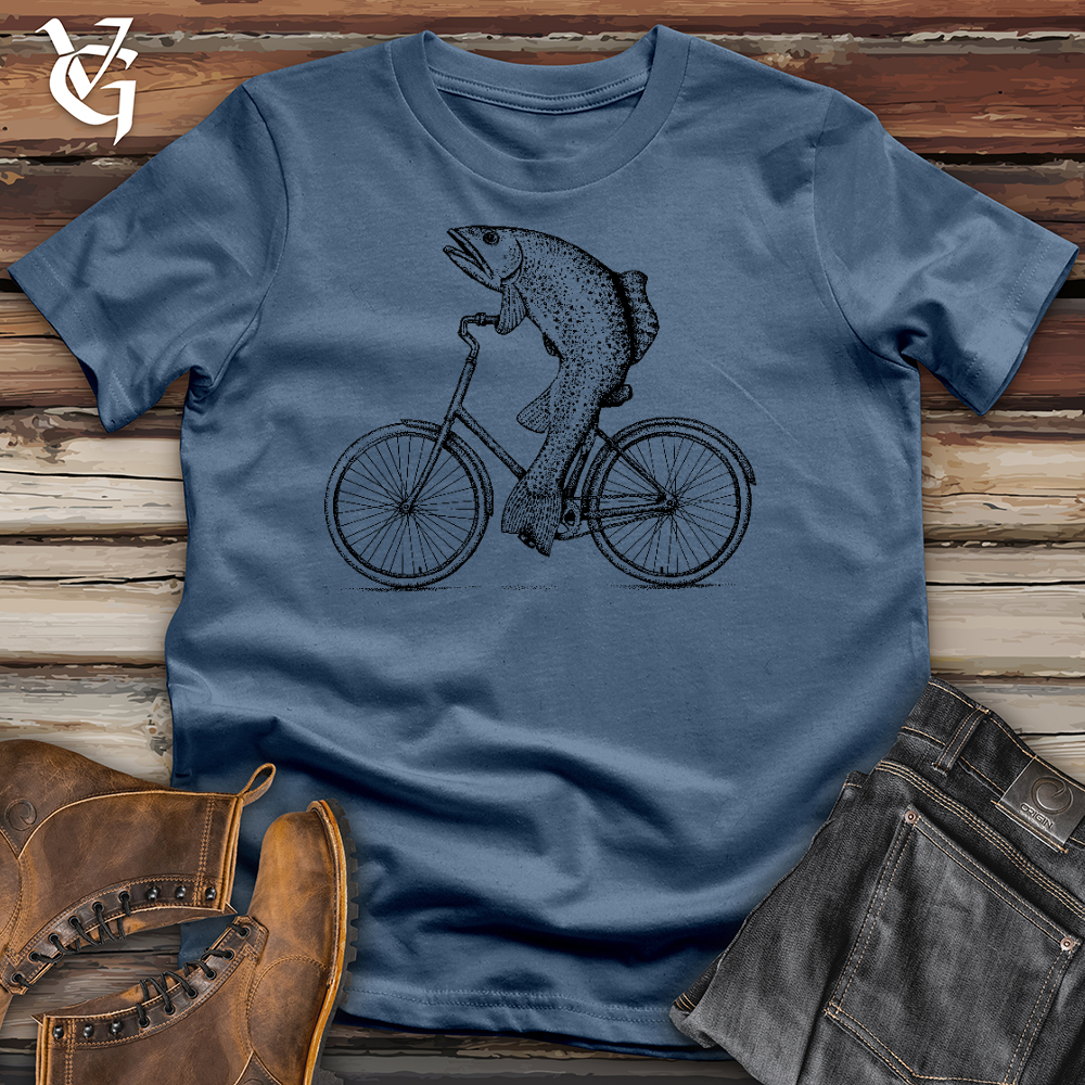 Viking Goods Fish On Wheels Cotton Tee Steel Blue / L