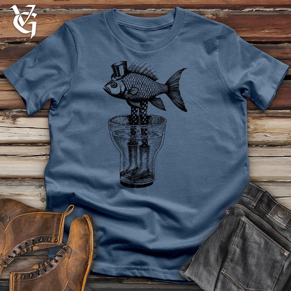 Viking Goods Fish Out Of Water Cotton Tee Steel Blue / L
