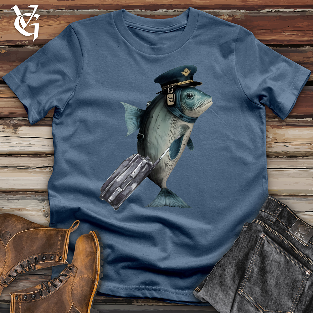 Viking Goods Fish Pilot Cotton Tee Steel Blue / L