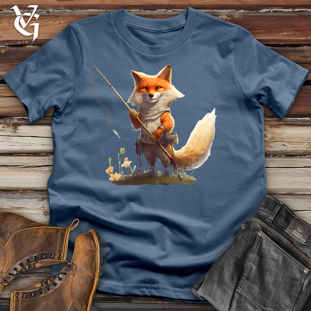 Viking Goods Fishing Fox Cotton Tee Steel Blue / L