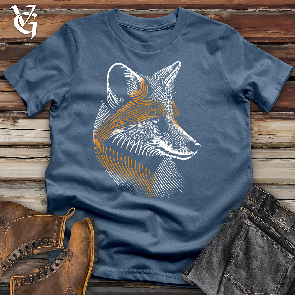 Viking Goods Fox Painting Cotton Tee Steel Blue / L